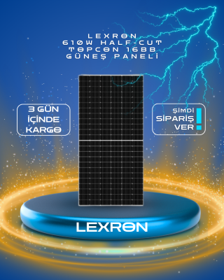 LEXRON 610W HALF-CUT TOPCON 16BB GÜNEŞ PANELİ