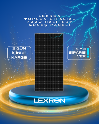 LEXRON TOPCON BIFACIAL 700W HALF-CUT GÜNEŞ PANELİ