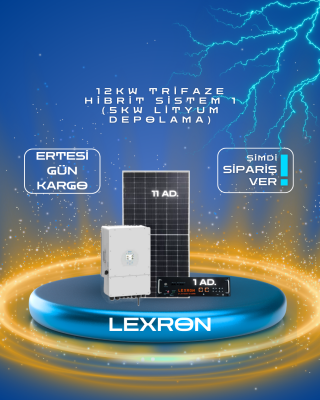12KW TRİFAZE HİBRİT SİSTEM 1(5KW LİTYUM DEPOLAMA)