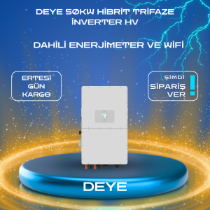 DEYE 50KW HİBRİT TRİFAZE İNVERTER HV
