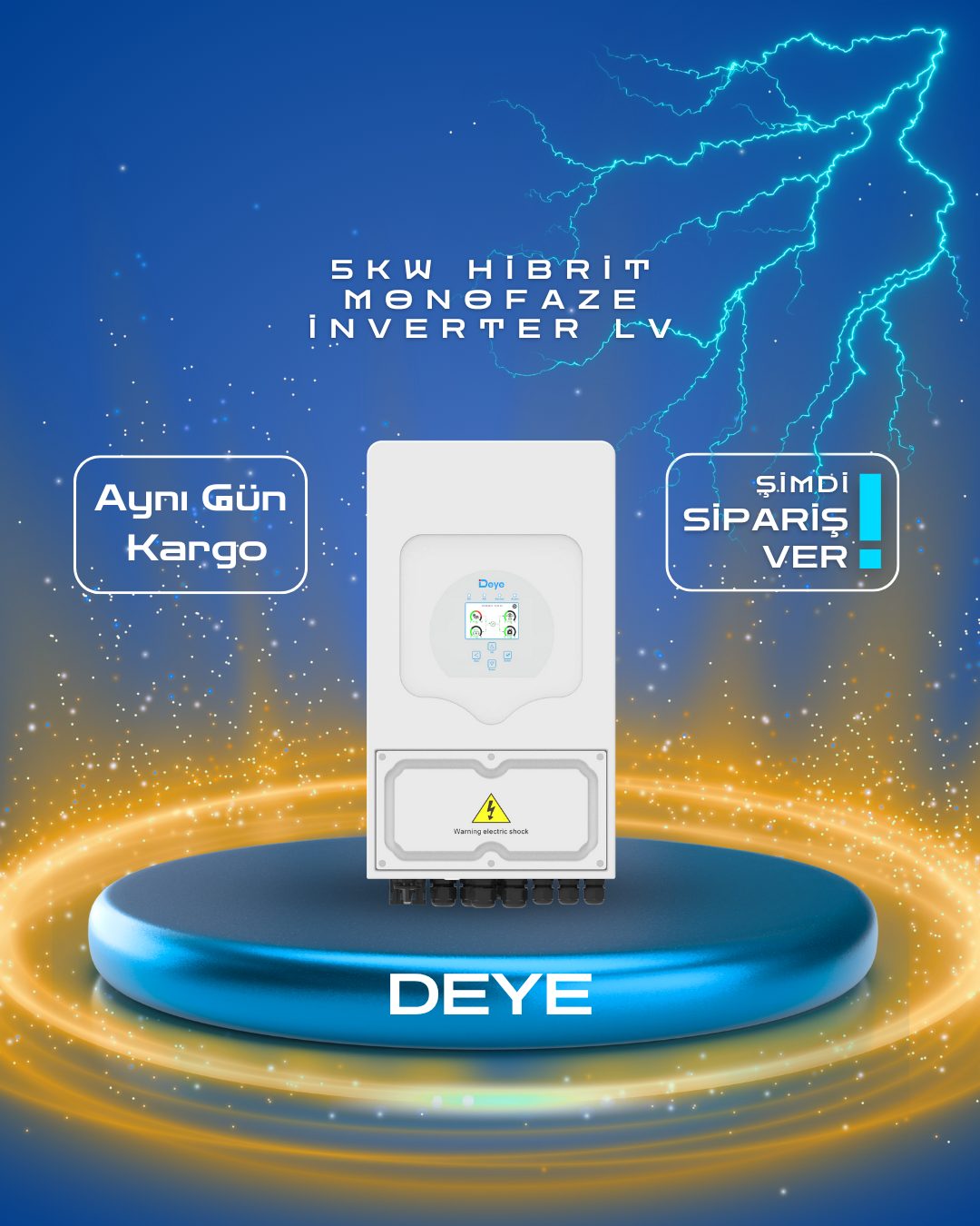 DEYE 5KW HİBRİT MONOFAZE İNVERTER LV