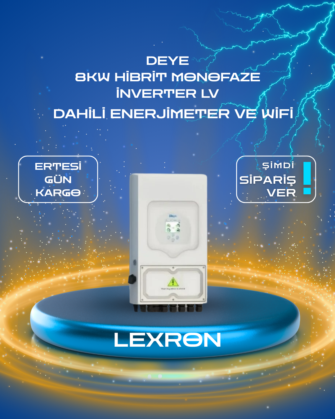 DEYE 8KW HİBRİT MONOFAZE İNVERTER LV