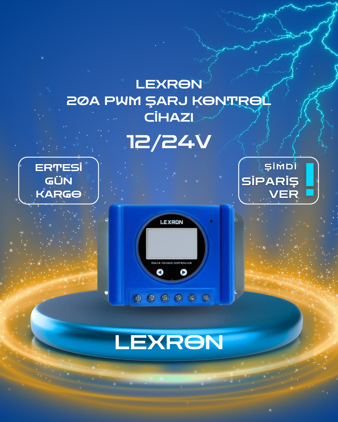 LEXRON 20A PWM ŞARJ KONTROL CİHAZI